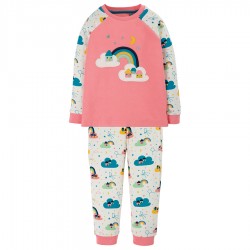Frugi Ace Pyjamas Guava Pink Rainbow
