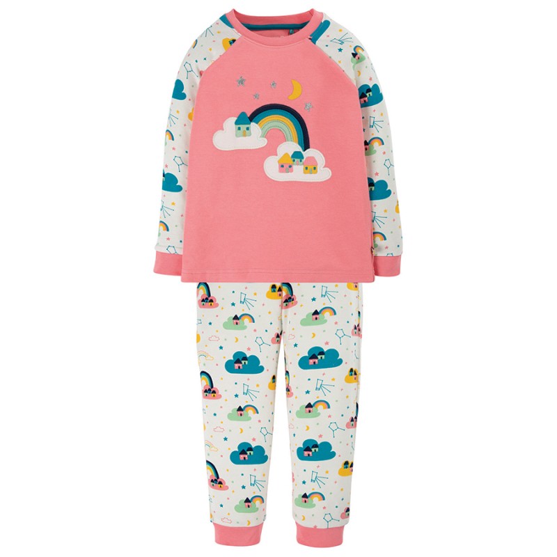 Frugi Ace Pyjamas Guava Pink Rainbow