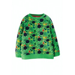 Frugi Rex Jumper Green Spiders